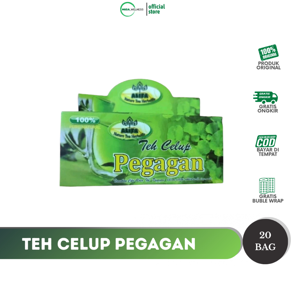 

TEH PEGAGAN ALIFA – bantu lancarkan aliran darah | tingkatkan daya ingat & konsentrasi | herbal alami | original 100% dari Alifa | bisa COD