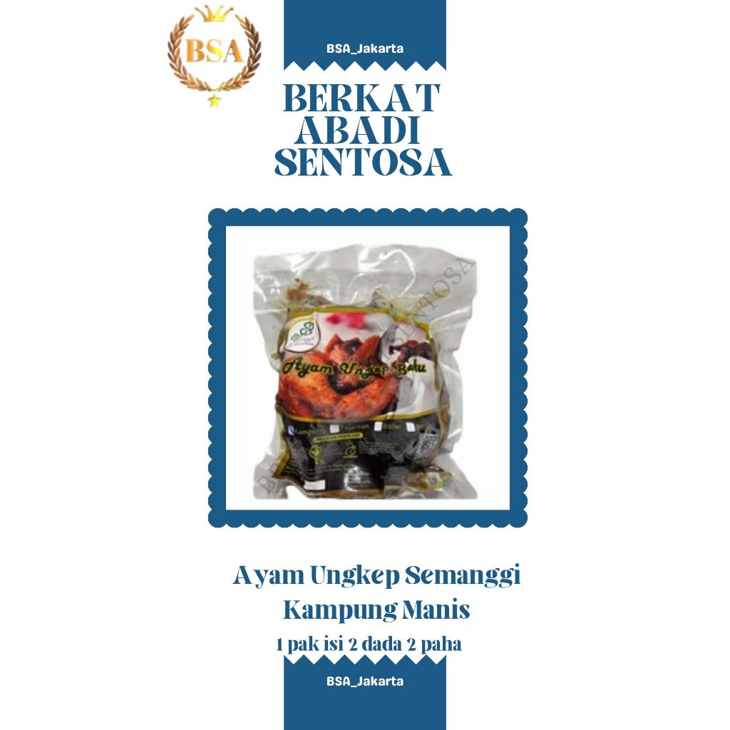 

Ayam Ungkep Semanggi Kampung Manis ( 1 pak isi 2 dada 2 paha )