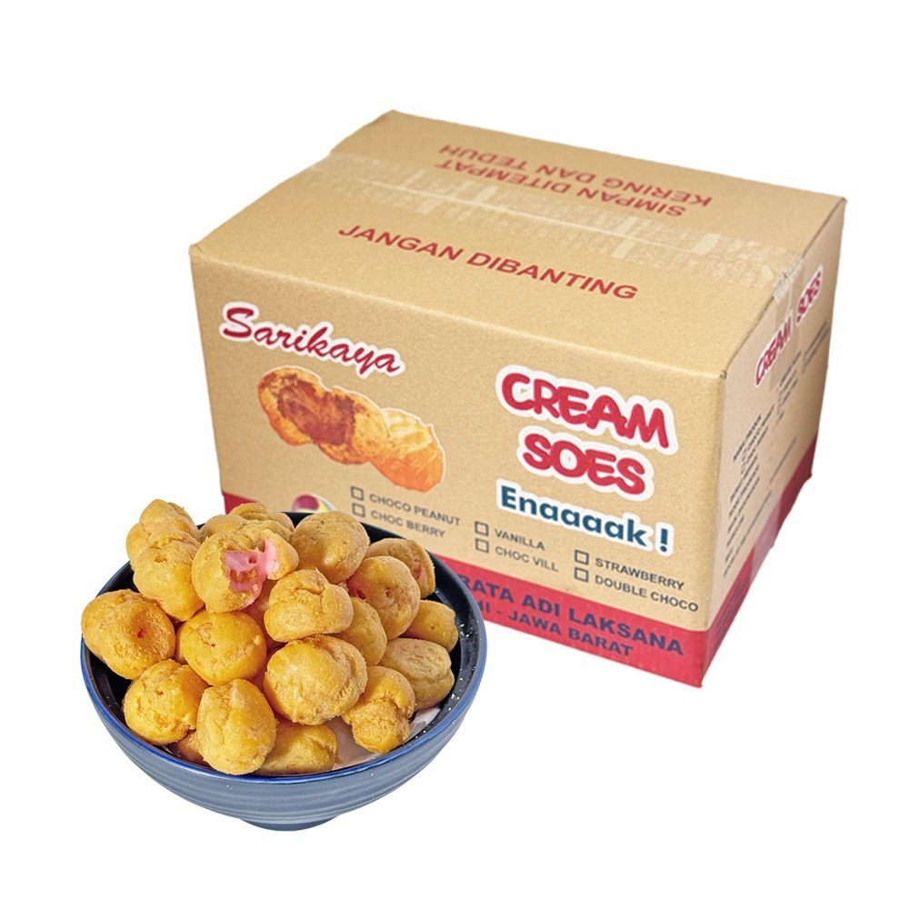 

Sehati Snack - Soes Strawberry SY Cemilan Manis Crunchy | 250gr, 500gr Ecer