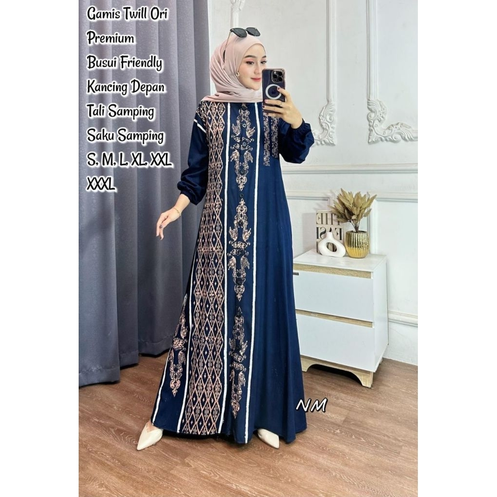 Gamis Twill Ori/Gamis Batik/Gamis Premium/Gamis Batik Pekalongan/