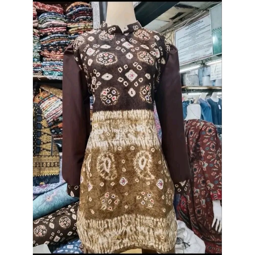 atasan tunik jumputan Dolby Prada mas