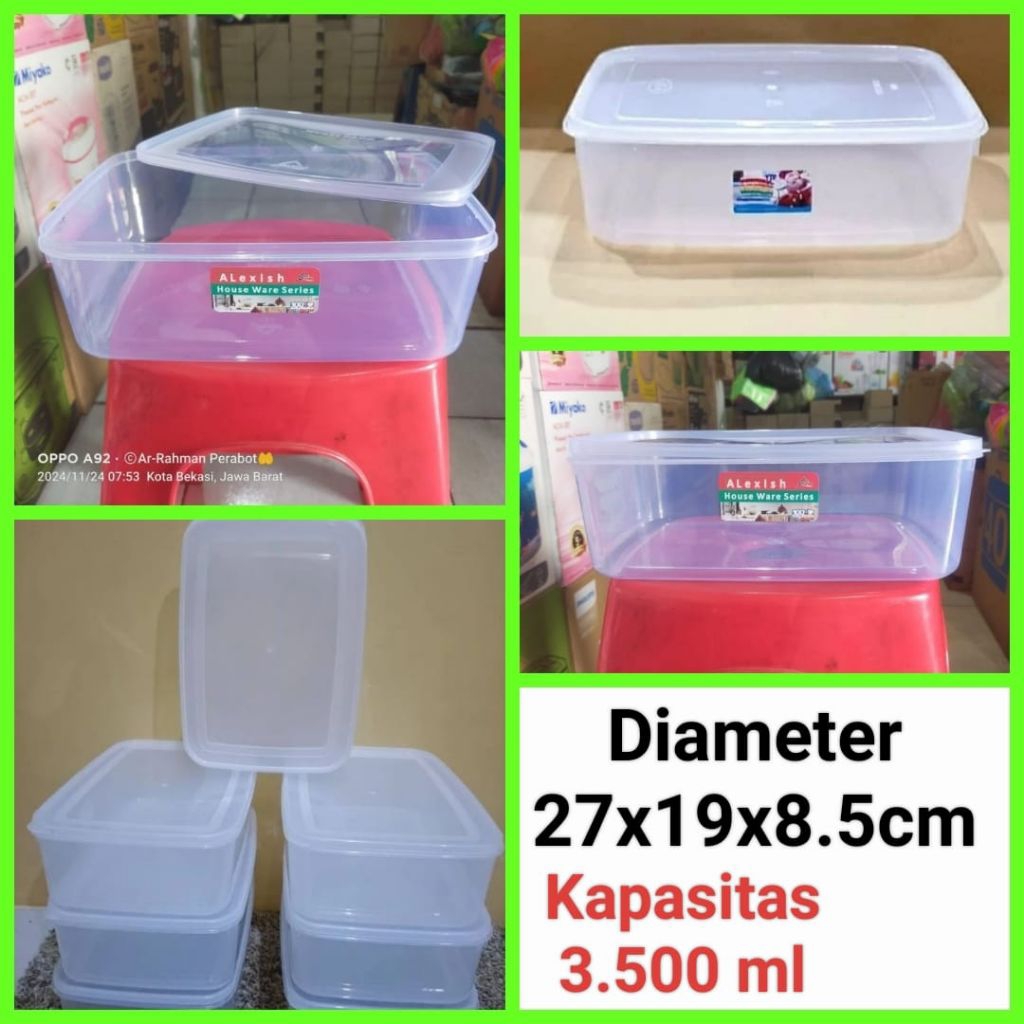 tempat kue wadah donat wadah makanan wadah obat plastik 3.500ml