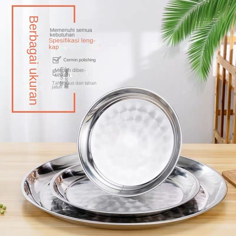 Nampan Bundar / Nampan Tebal Bulat Stainless Jumbo
