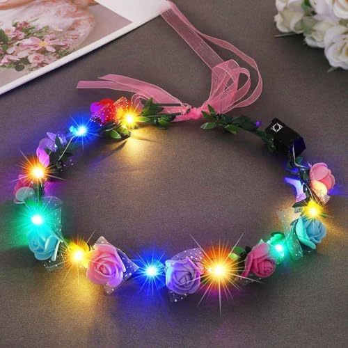 Flower Crown|Bando Mahkota|Bando Crown|Bando Mahkota Bunga LED|Bando Bunga Merah