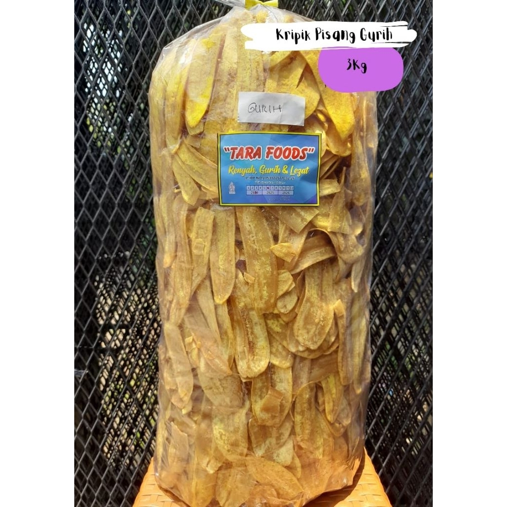

Kripik Pisang Asin/Manis Tara Food 3 Kg / Criping pisang Asin/ Manis Enak Gurih Renyah