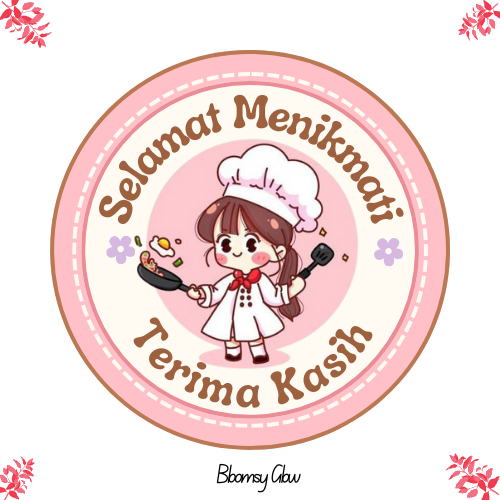 

(GROSIR CHAT) Stiker Roll 500pcs Selamat Menikmati / Stiker Thank You For Your Order/ Stiker Halal ST001 2CM