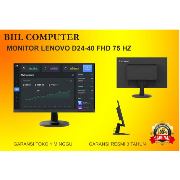 MONITOR LENOVO D24-40 FHD 75 HZ
