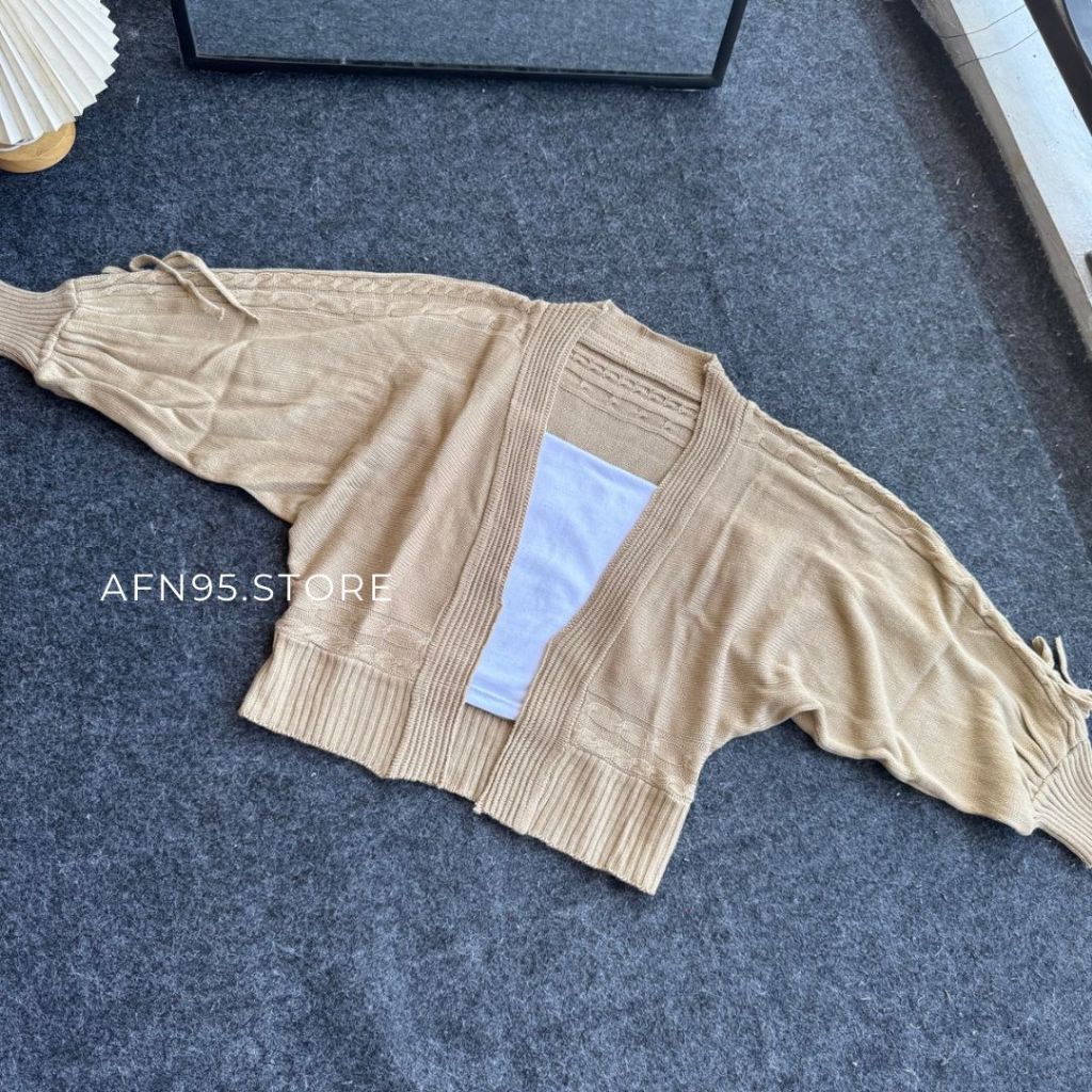 CARDIGAN BALERO KAMANI CROP LUCU OUTER BATWING WANITA LENGAN PITA TEBAL