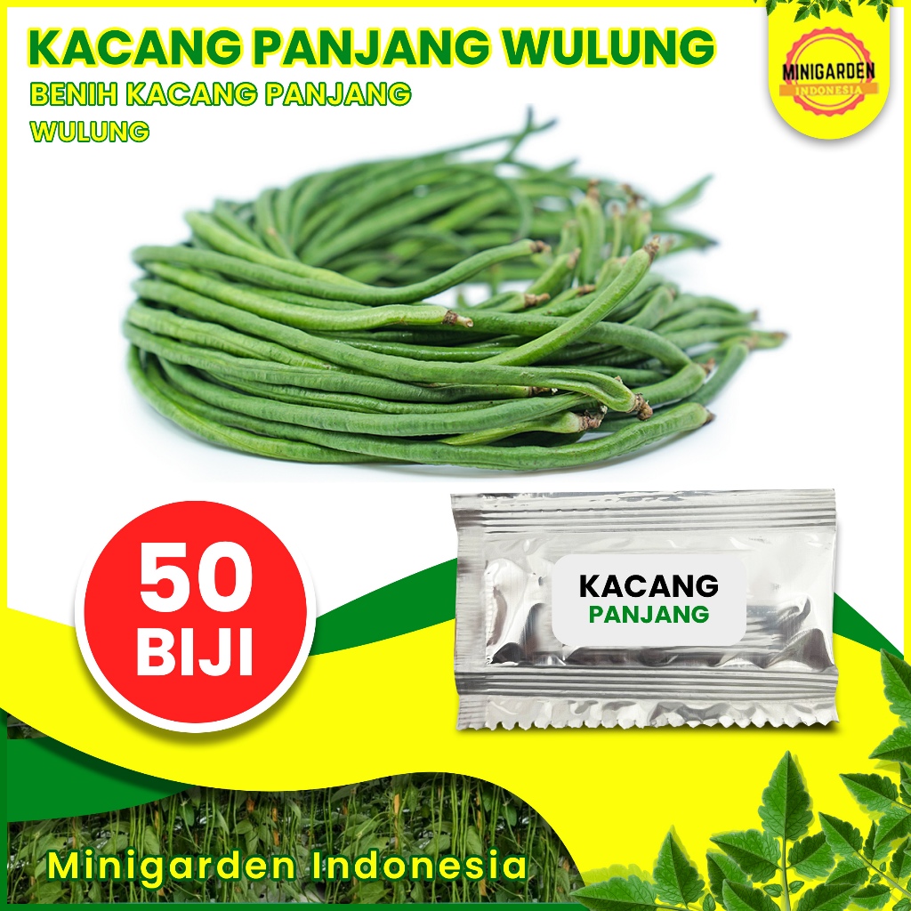 50 Benih Kacang panjang wulung  bibit tanaman sayur sayuran