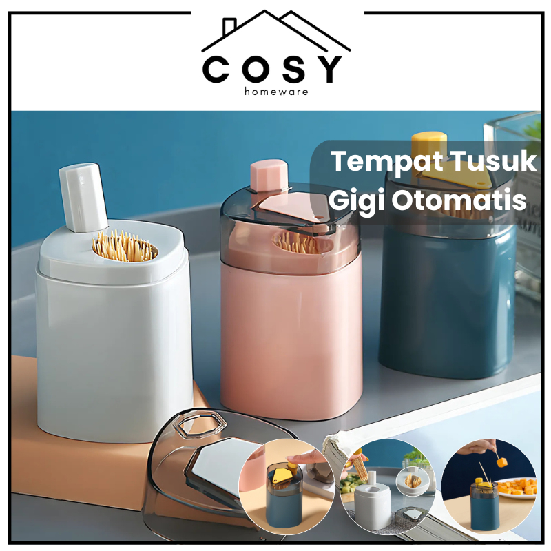 COSY Tempat Tusuk Gigi Otomatis Kotak Wadah Tusuk Gigi Automatic Toothpick Holder Higienis