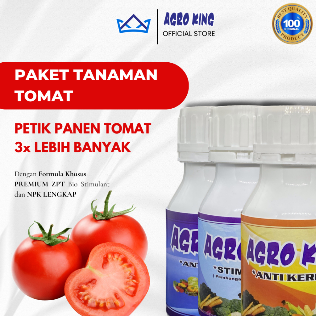 AGRO KING - Paket Tanaman Tomat - Zpt nutrisi pertumbuhan dan pembuahan tomat panen maksimal