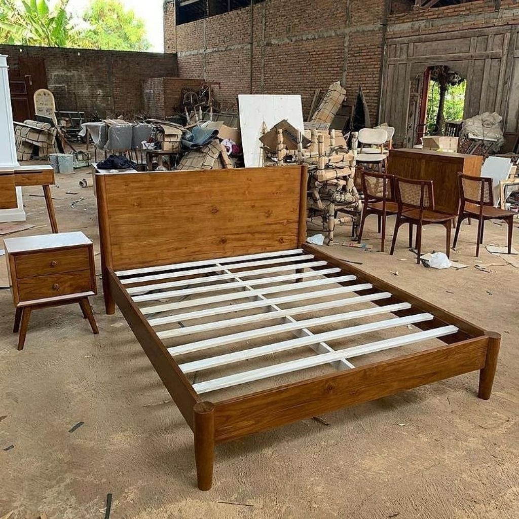 Set Dipan dan Cabinet Kayu Jati / Tempat Tidur Cabinet Kayu Jati Jepara / Dipan Tempat Tidur aesthet