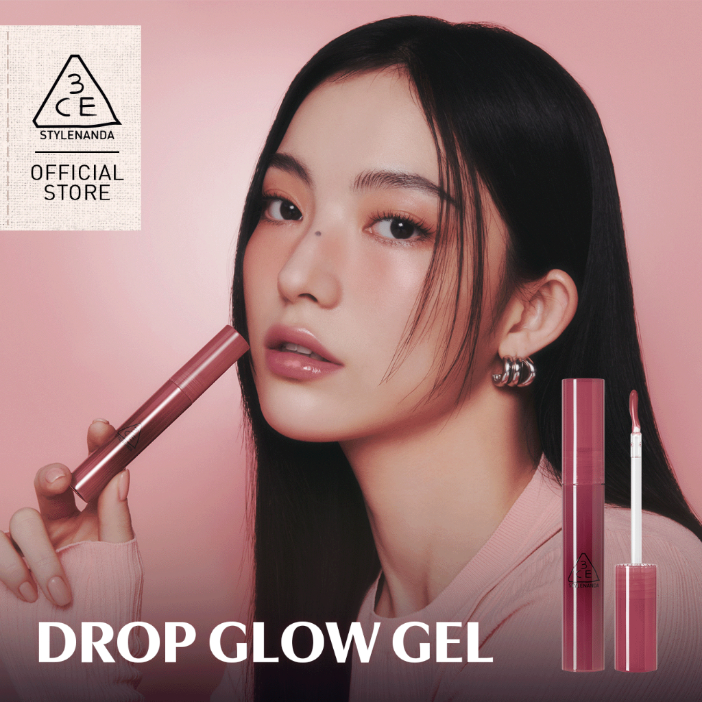 3CE Drop Glow Gel - Lip Gloss Lipgloss Shiny Lembab Glowing Tidak Lengket Bersinar Liptint Korean Ma