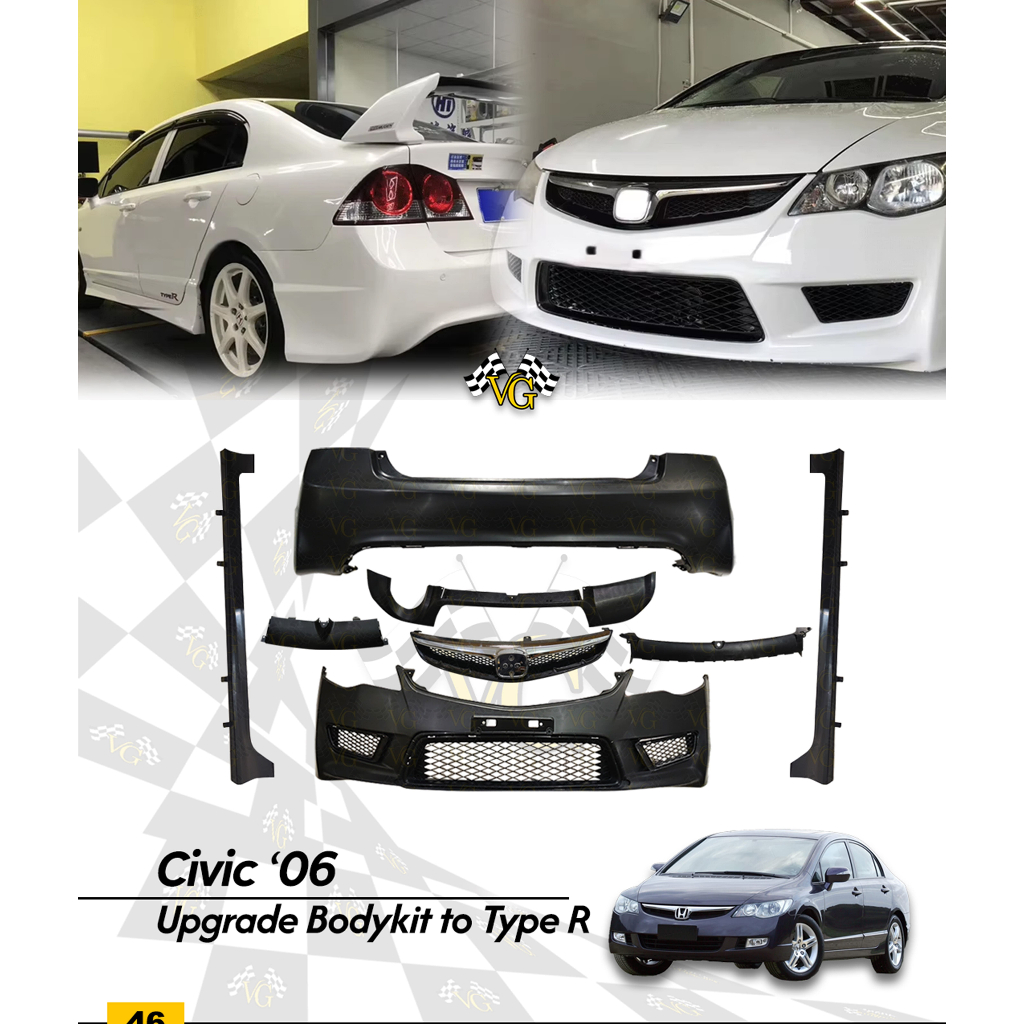Bodykit Civic 2006 - 2011 To Type R Bodykit Civic FD Type R ABS Import Quality
