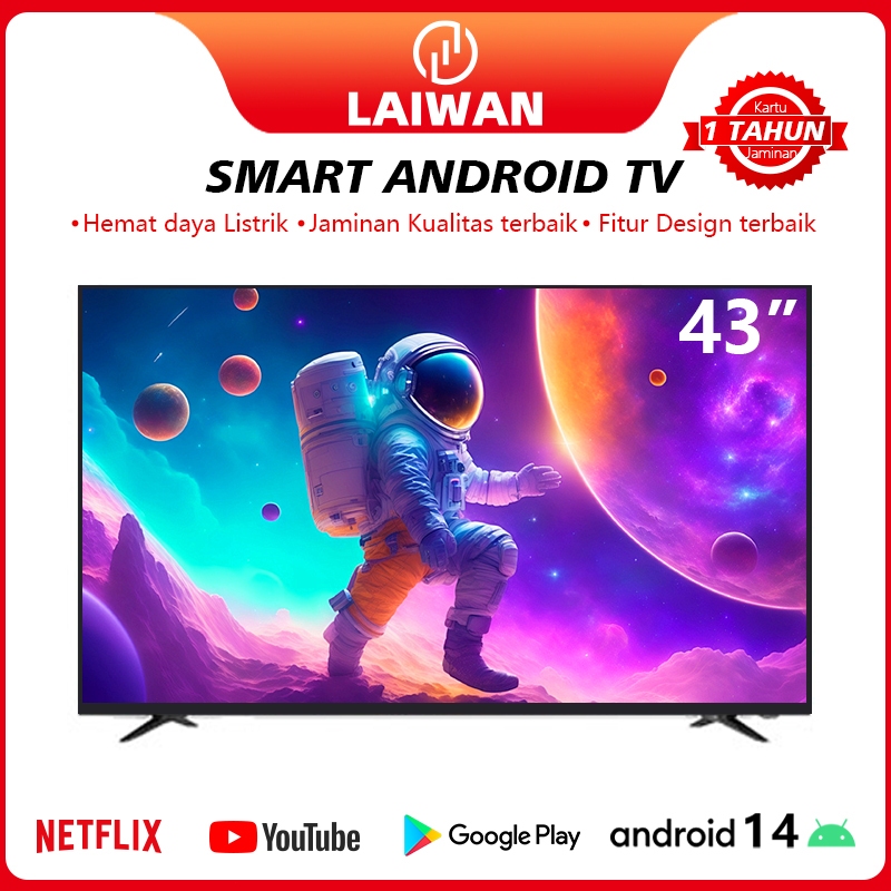 LAIWAN TV LED Digital 43/40 inch Smart TV Android standing tv 32 inch google/netflix