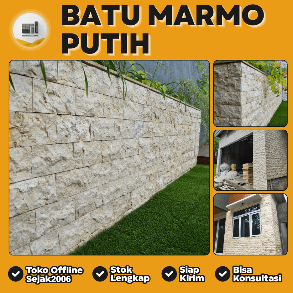 Batu Alam Marmo Putih Cocok Untuk Dinding