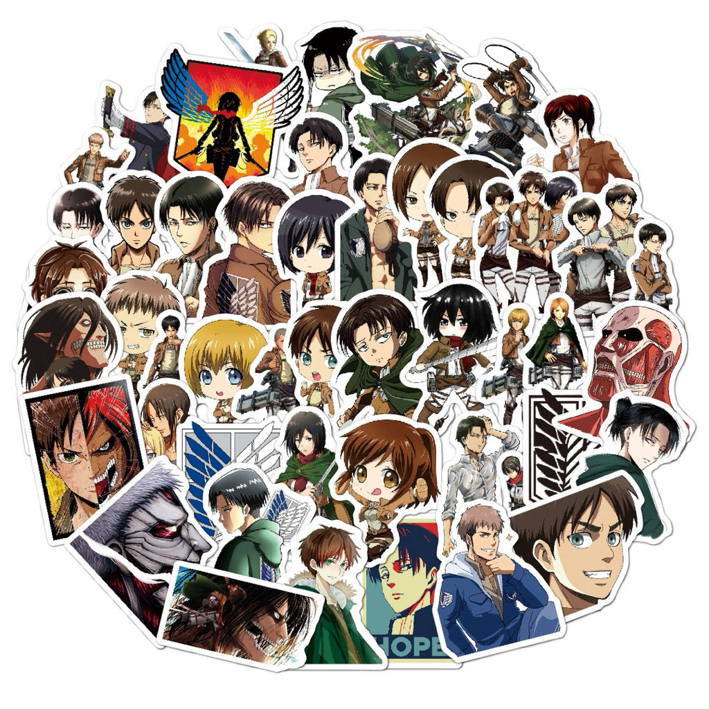 

51 PCS STICKER ANIME | Attack On Titan AOT | Kode TT-034