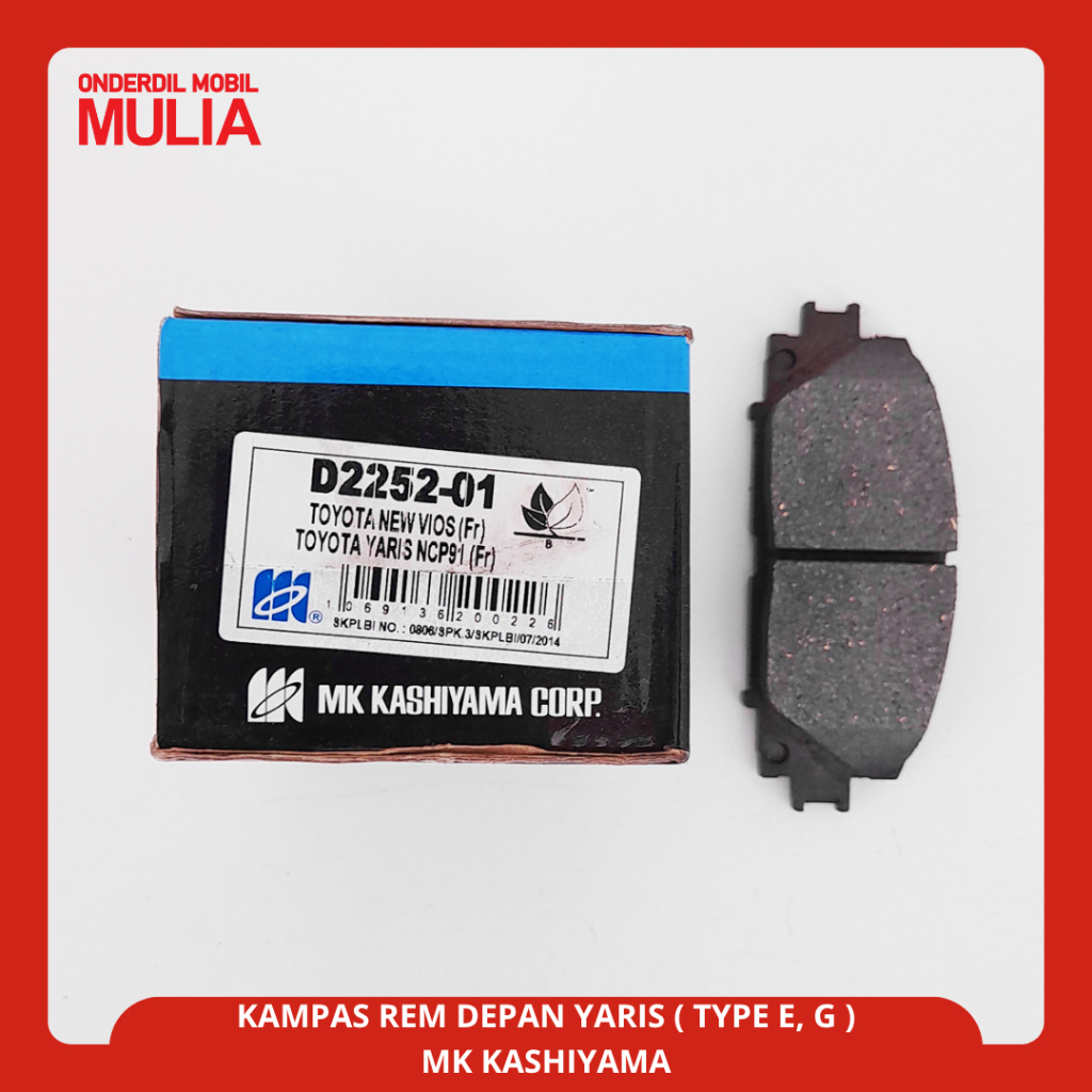 BRAKE PAD / KAMPAS REM DEPAN YARIS (TYPE E,G) MK