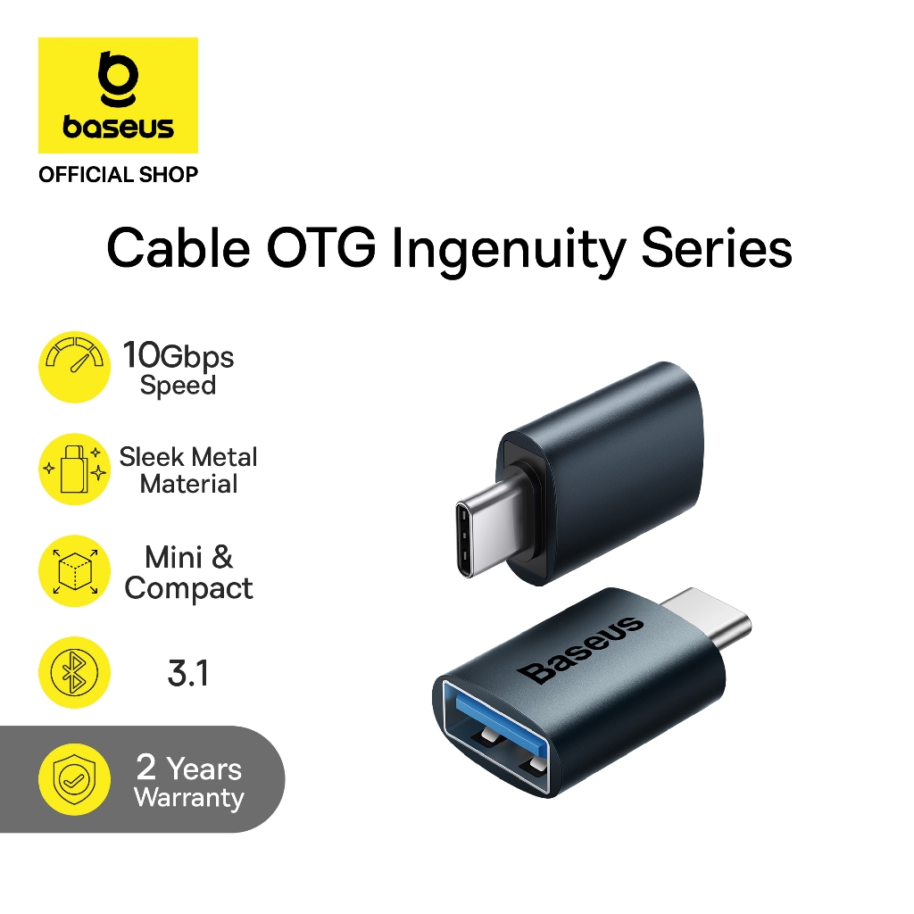 Baseus Kabel OTG Ingenuity Series Mini Adaptor USB 3.1 to Type-C Black