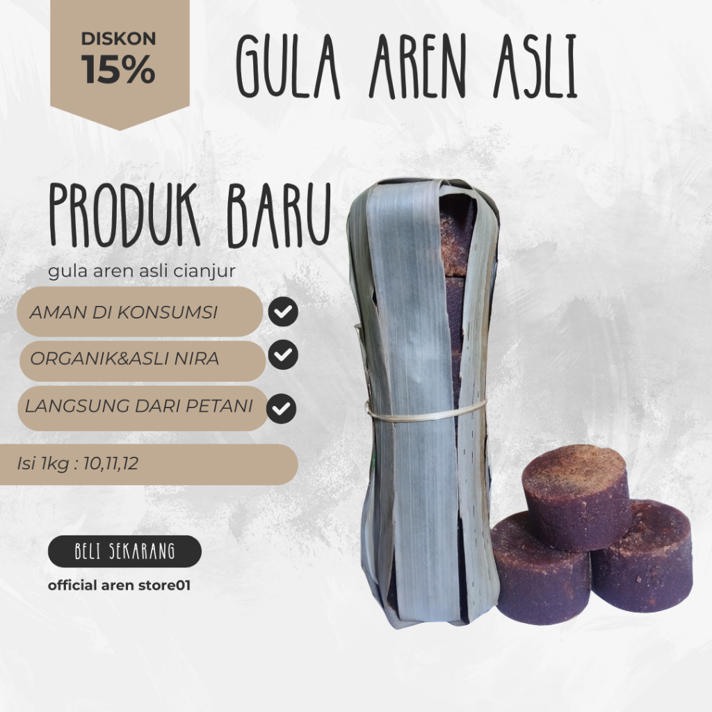 

TERLARIS!!GULA AREN MURNI bungkus daun langsung dari petani aren cianjur asli nira tanpa campuran bahan kimia