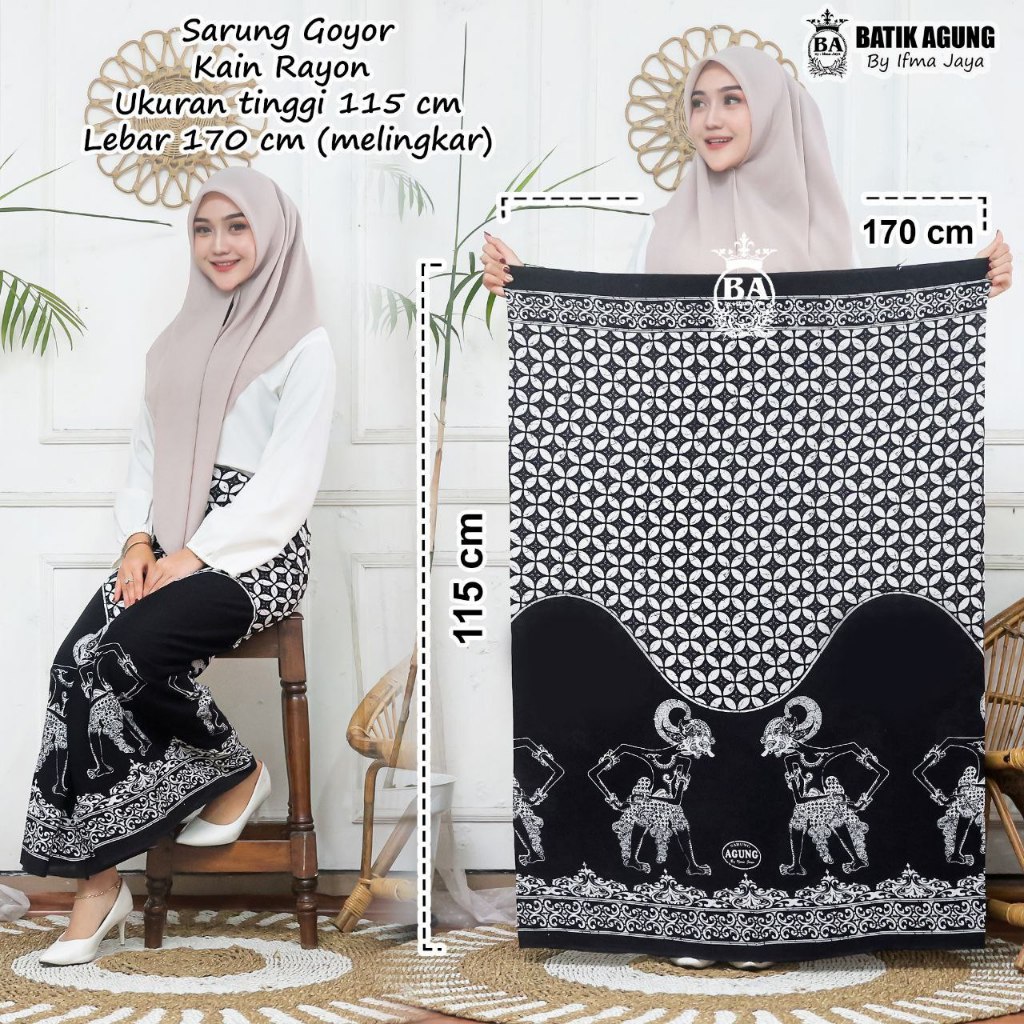 SARUNG WAYANG BIMA GUNUNGAN GLOYOR REMAJA WANITA SARUNG BATIK PEKALONGAN SANTRI PUTRI SARUNG WANITA