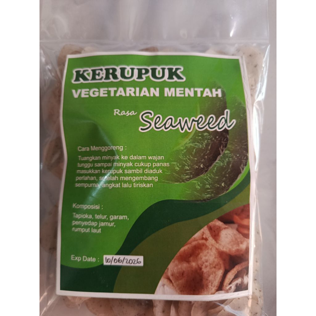 

Kerupuk Rumput Laut Vegetarian Mentah "HOME MADE
