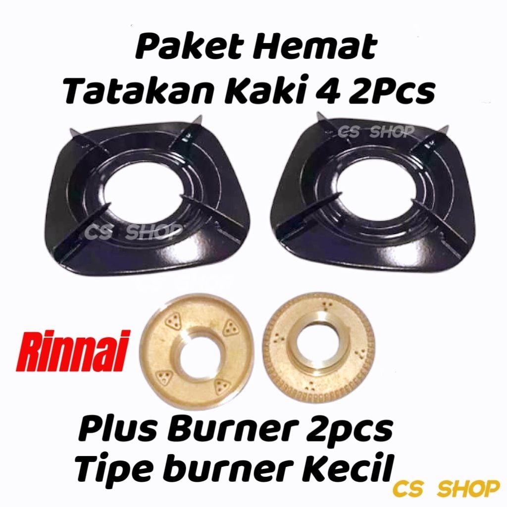 PAKET COMBO TATAKAN KOMPOR GAS RINNAI KAKI 4 2PCS+BURNER 2PCS/TUNGKU KOMPOR GAS RINNAI 2SET TIPE KEC