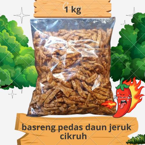 

basreng pedas cili oil daun jeruk kriuk renyah pedas nammpol cikruh basreng 1kg