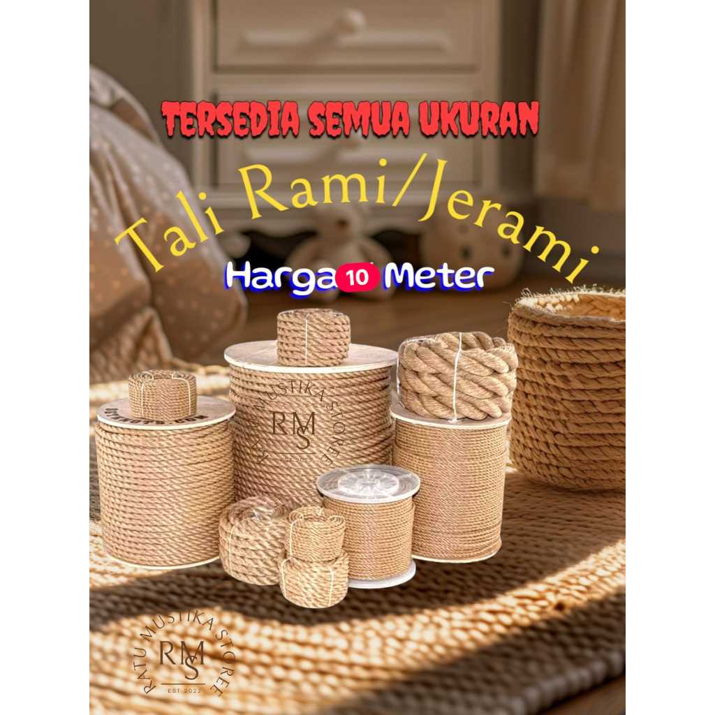 

Tali Rami 4mm - 14mm Tali Goni / Garukan Kucing / Kerajinan Tangan / Tali Tambang / Tali Serat Goni / Tali Mendong / Tali Jerami / Tali Agel / Tali Rami Murah Tali Undangan Souvenir Paper Bag Foto Polaroid Tali Hiasan Kerajinan Tali Rami Roll / Tali Goni