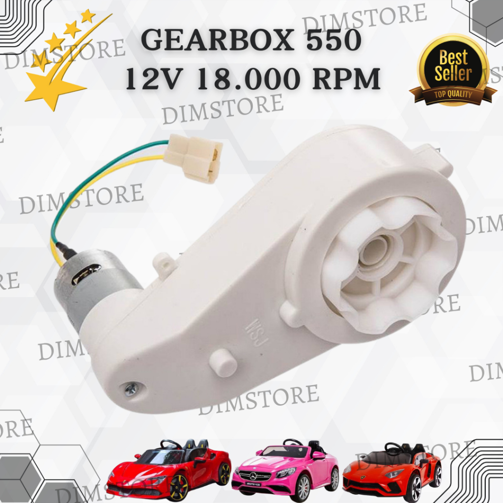 TERBARU  GEARBOX MOTOR WSJ 12V 550 RPM 18000 – SUKU CADANG MOBIL MAINAN AKI