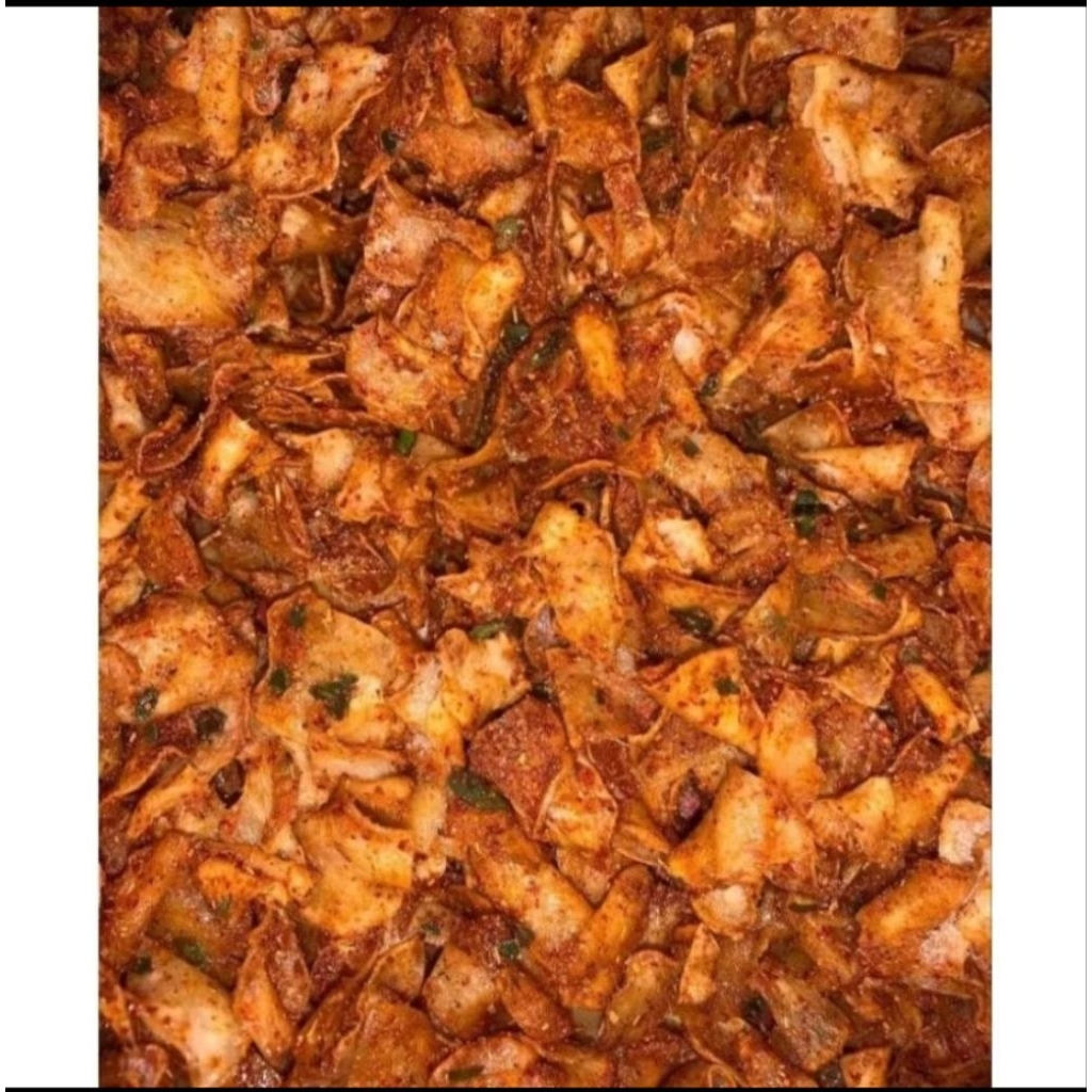 

KERIPIK SINGKONG KRIWIL RENYAH EXTRA PEDAS DAUN JERUK ISI 250GRAM