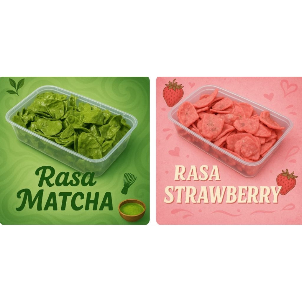 

KERIPIK PISANG LUMER MIMI | Paket 2 Box VARIAN Matcha & Strawberry