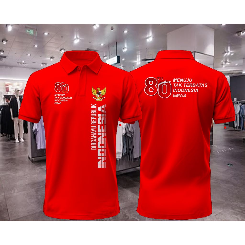 POLO SHIRT KEMERDEKAAN INDONESIA- KAOS KEMERDEKAAN INDONESIA-BISA CUSTOME