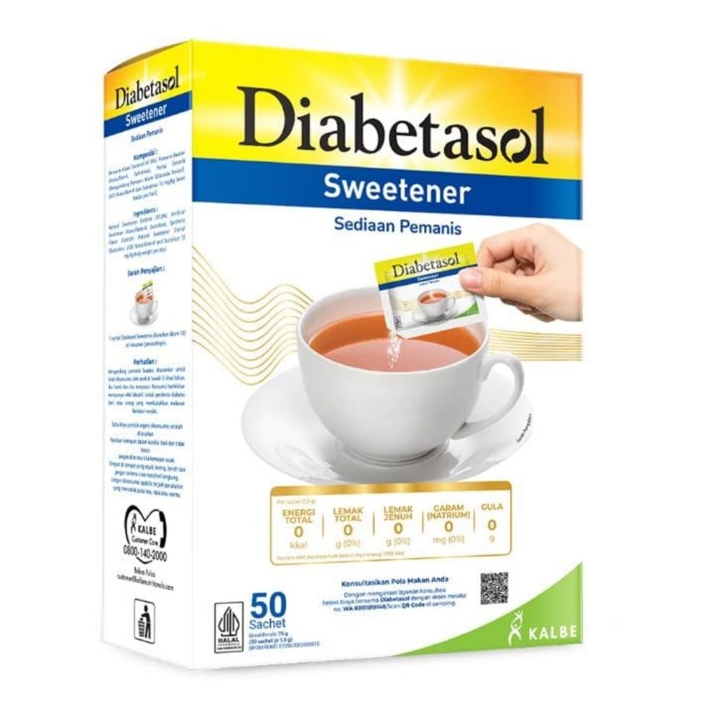 

Diabetasol Sweetener Pemanis Gula Tanpa Kalori Sachet - 50pcs