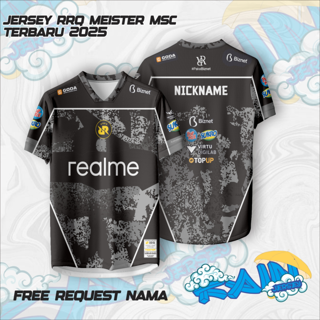 Jersey RRQ MEISTER HITAM MSC terbaru 2025 full printing