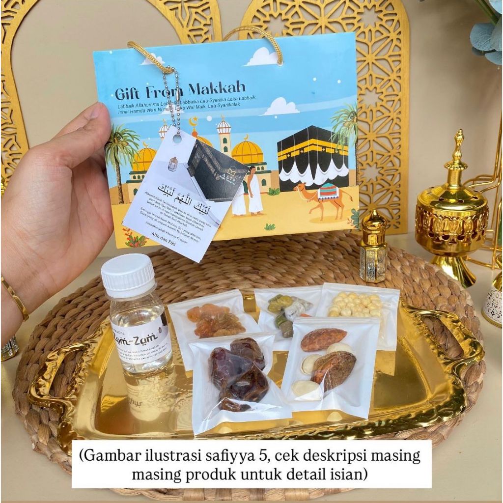 

SAFIYYA BIRU 3 (Baca Deskripsi) Oleh Oleh Umroh haji ekonomis Kemasan cantik Unik Bin Dawood Mart Gift From Makkah