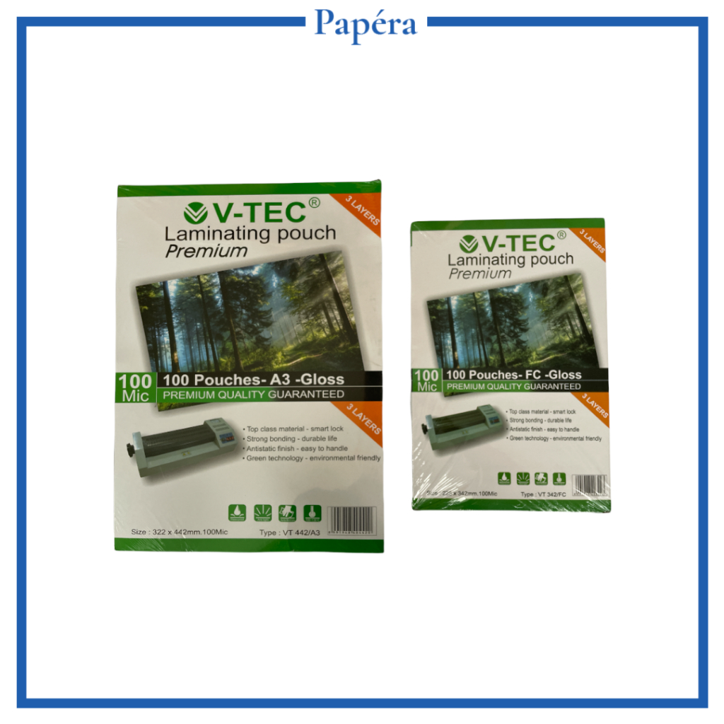 

Vtec Laminating Pouch Premium 3 Layers A3 Folio