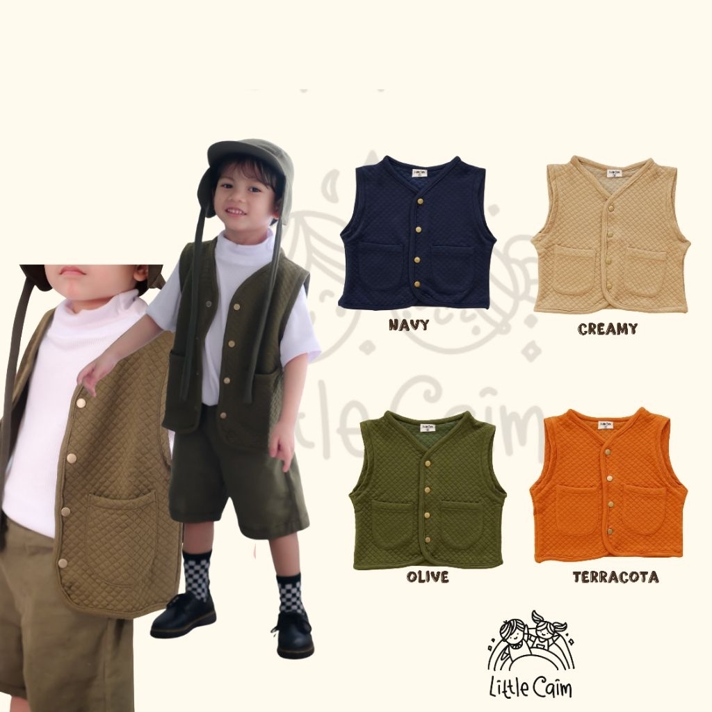 LITTLE CAIM - yuga vest rompi anak unisex rompi anak perempuan rompi anak laki laki atasan anak laki