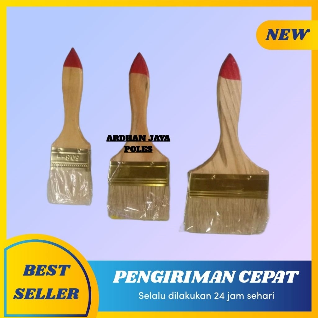 

Kuas Cat Gagang Kayu Kuas 2in 3in 4in