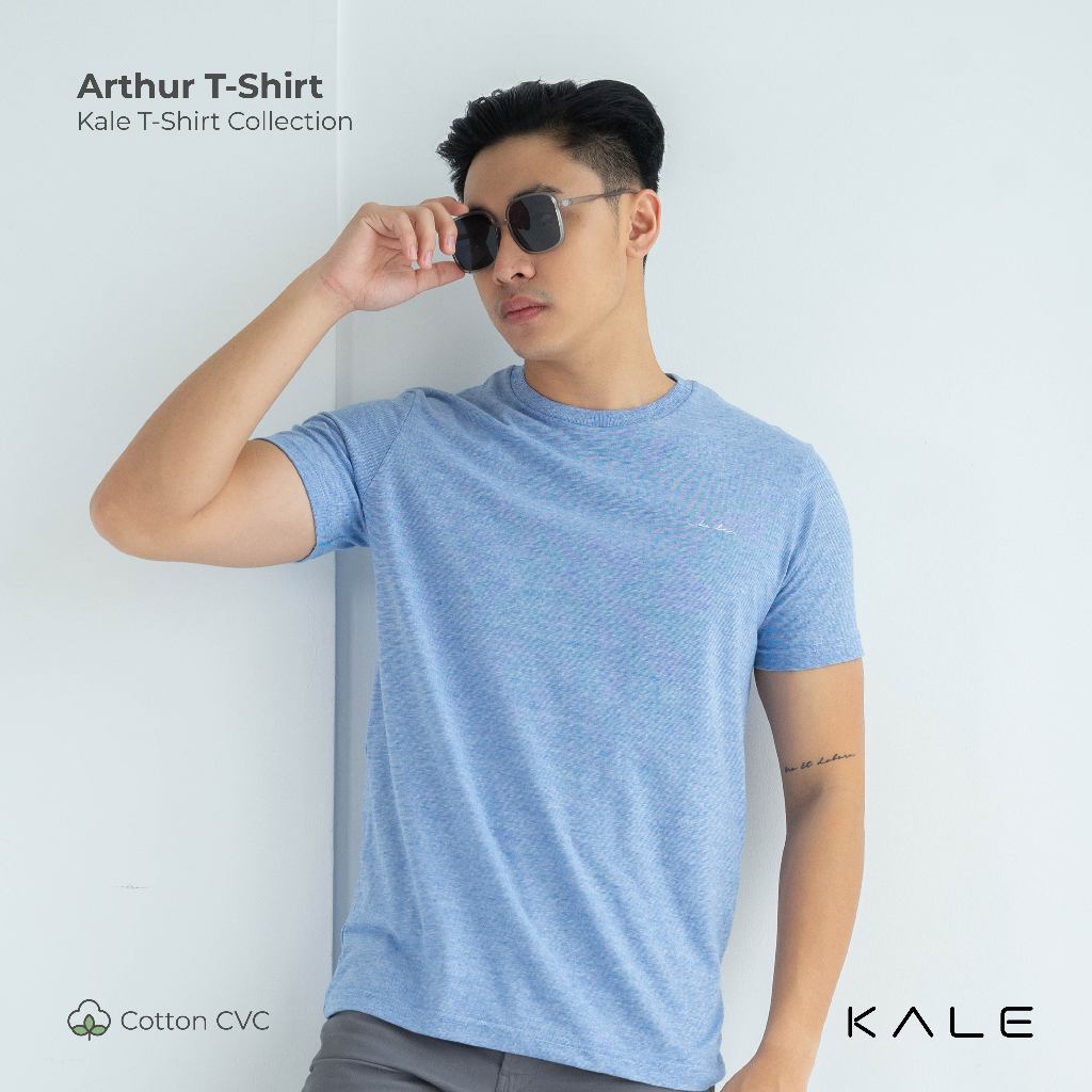 KALE Arthur T-shirt Cotton Viscose Asian Fit | BLUE