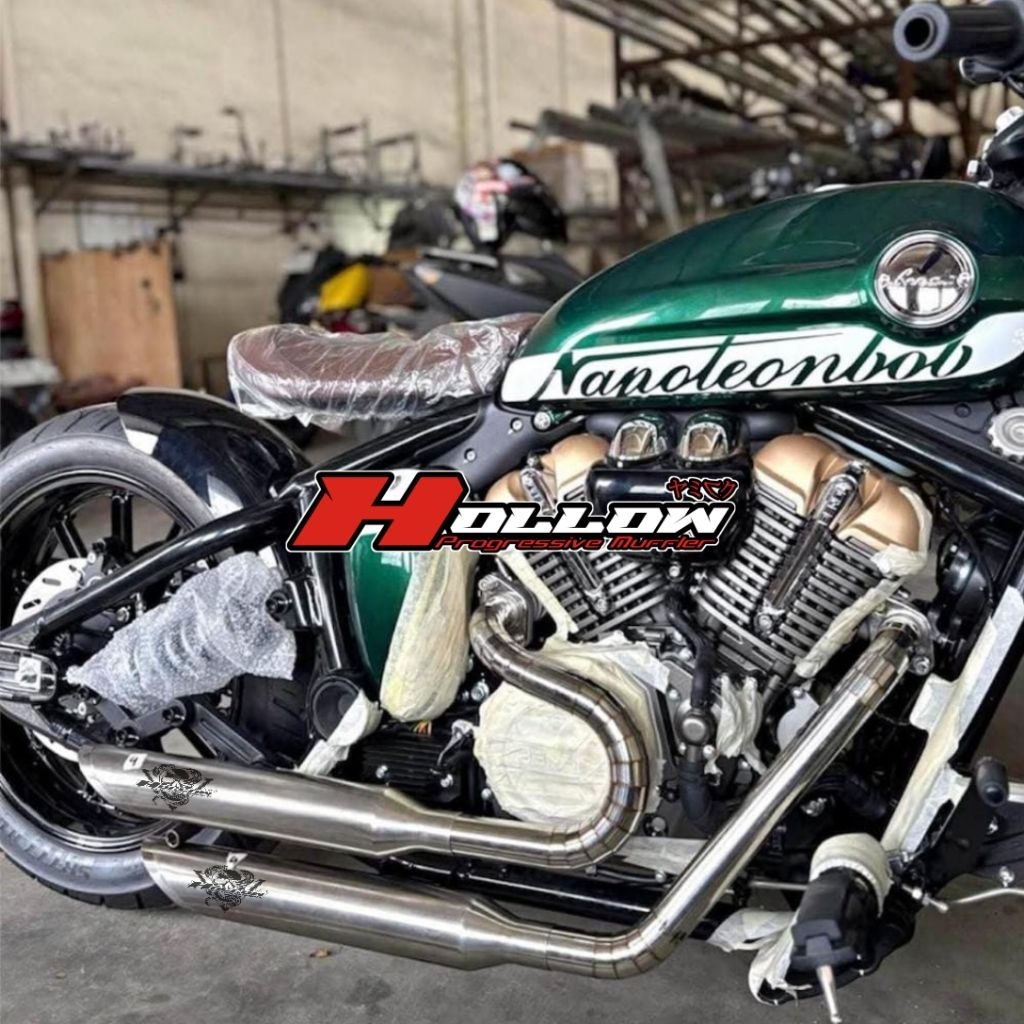 knalpot keeway benda napoleon bob 250 dan morbidelli  plus cover pelindung panas original hollow exh