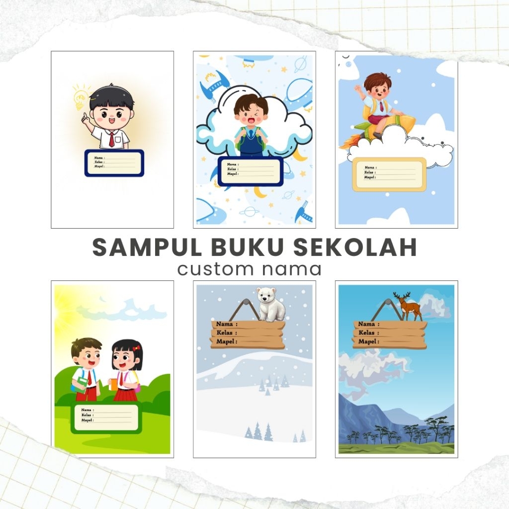

termurah sampul buku custom nama/sekolah