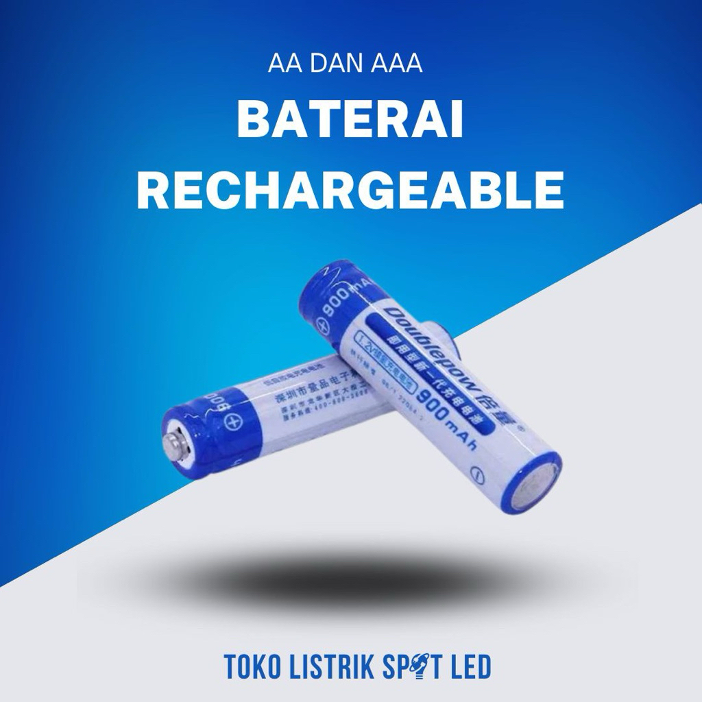Baterai Rechargable Doublepower Isi ulang AAA dan AA