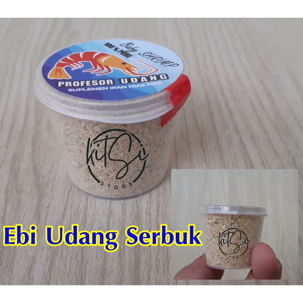 Serbuk Udang Bubuk Ebi Giling Udang Halus Kering Pakan Ikan Serbuk Ebi Baby Shrimp Kecil.