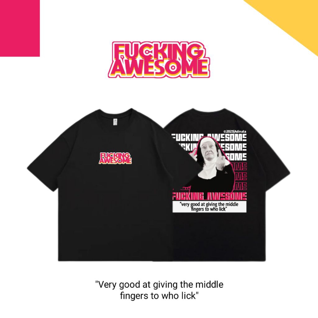 Kaos distro "Fucking Awesome" unisex cotton combed 30s