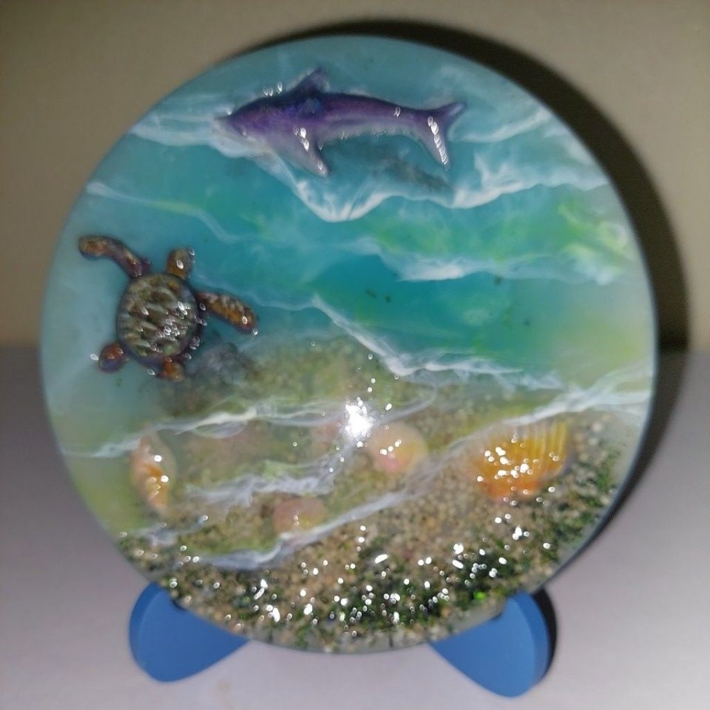 Pajangan nuansa pantai resin art artificial ocean