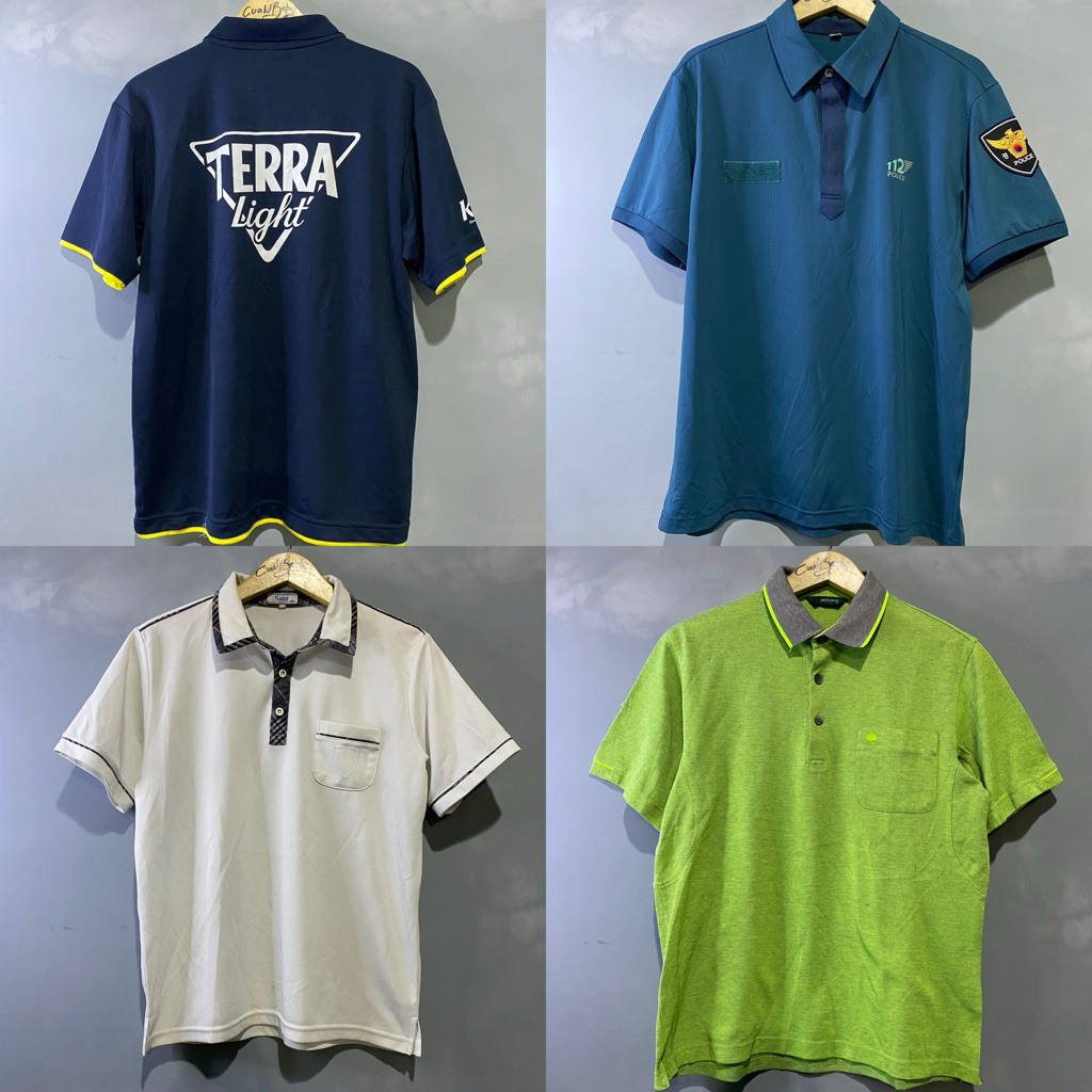 part1 kaos kerah cewek cowok second PL random ukur zs s m l xl