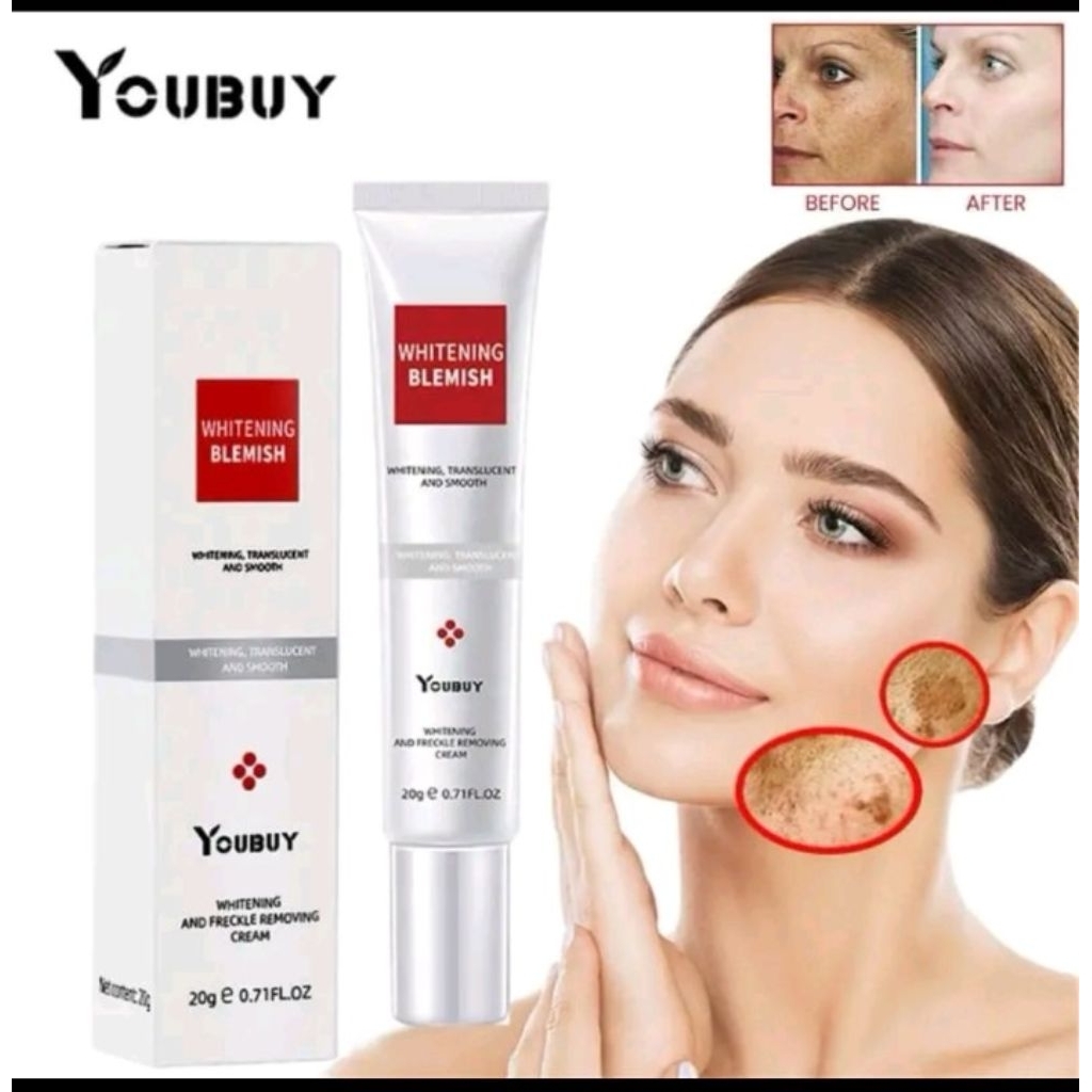 YOUBUY ORIGINAL WHITENING
BLEMISH AND FRECKLE REMOVING CREAM Mencerahkan dan Menghilangkan flek hita