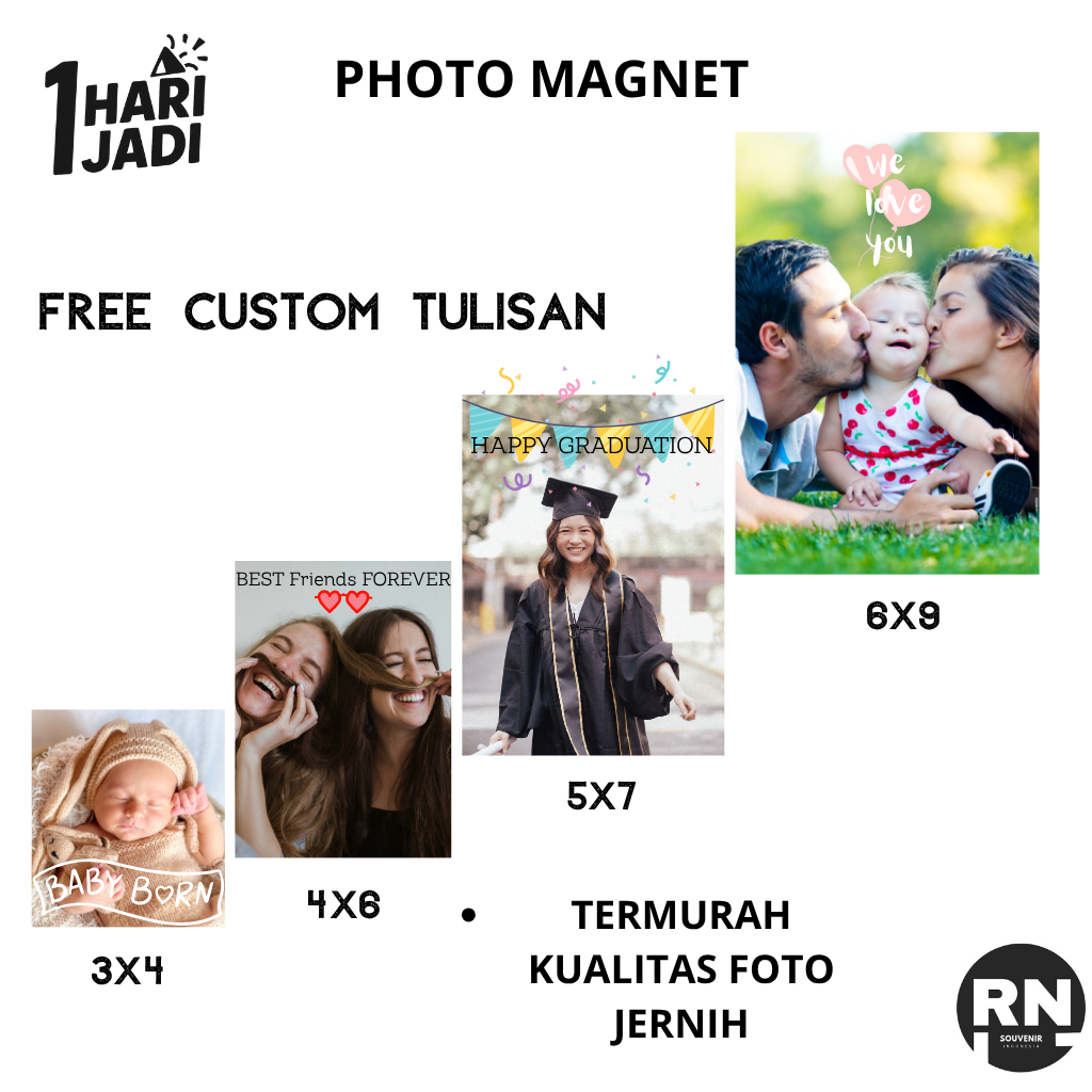 Magnet Kulkas Custom Foto Mini Tempelan kulkas Magnet Lucu Termurah