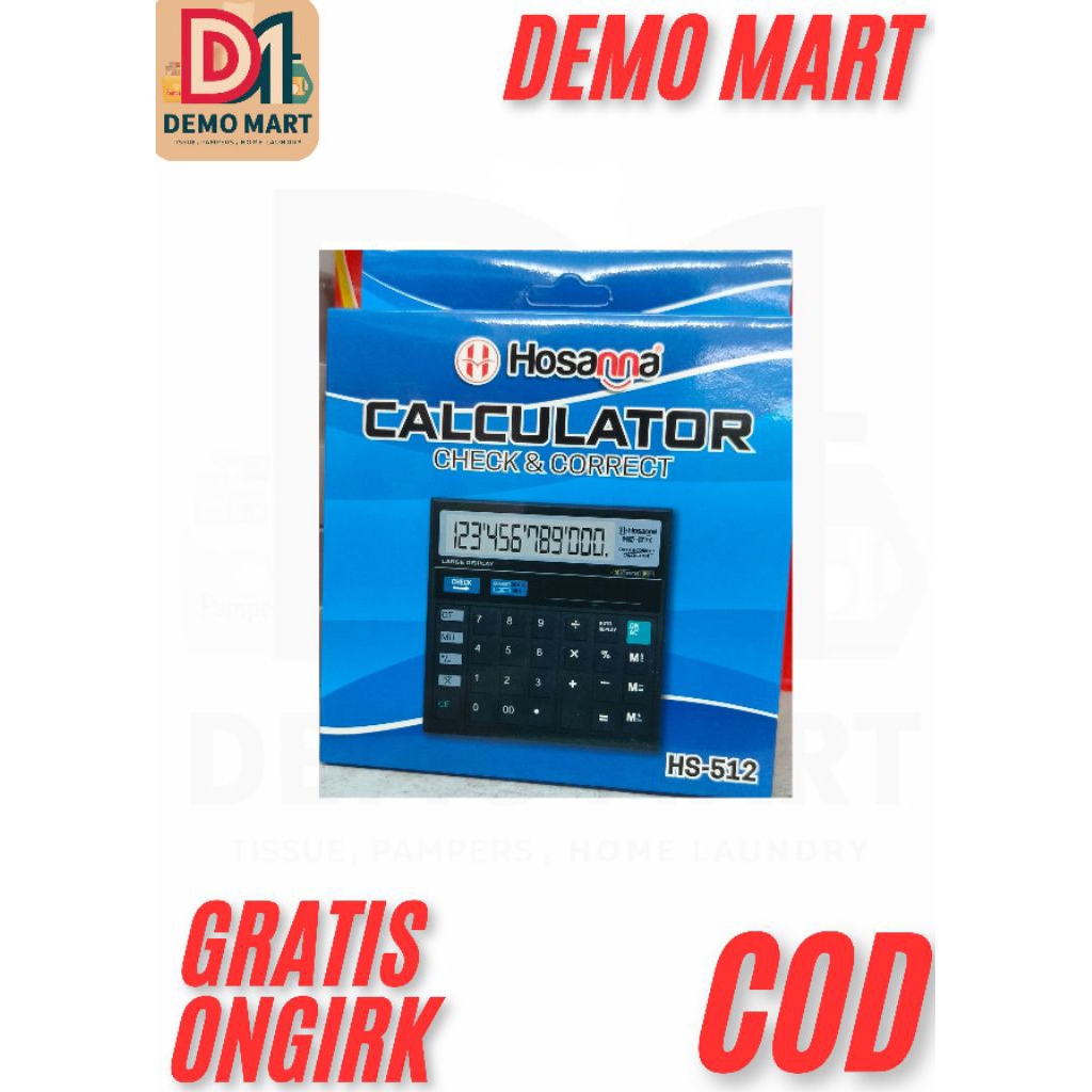 

KALKULATOR HOSANNA HS-512 CHEK AND CORRECT